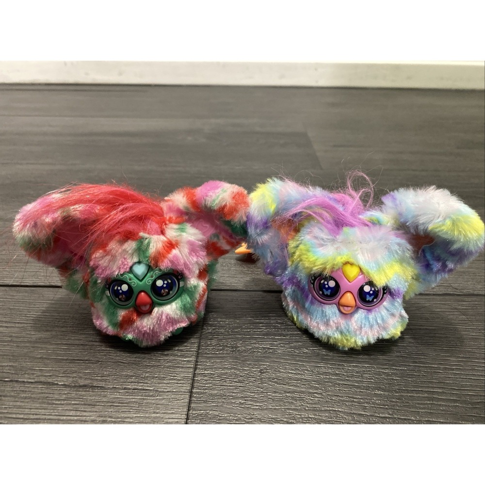 FURBY Furblets Lot Of 2 of Holiday Mini Pep-Mint & Ray Vee Works!